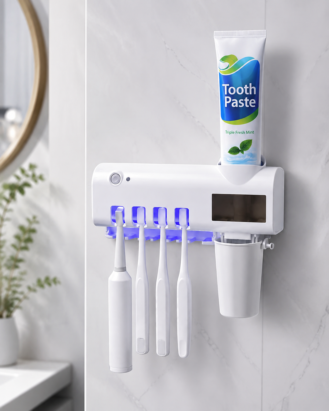 Porta Cepillos con Luz UV Esterilizador