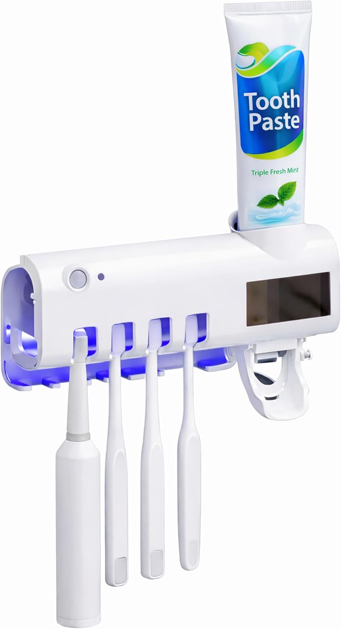 Porta Cepillos con Luz UV Esterilizador