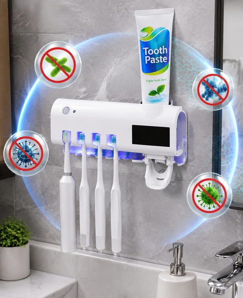 Porta Cepillos con Luz UV Esterilizador